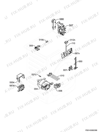 Взрыв-схема стиральной машины Zanussi ZWF01483W - Схема узла Electrical equipment 268